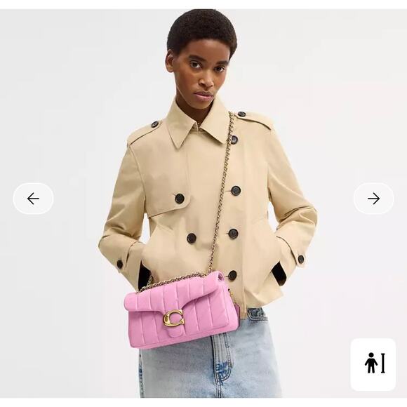 Coach Tabby Shoulder Bag 26 With Pillow Quilting in Brass Flower Pink - Picture 3 of 3